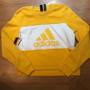 Yellow adidas crop sweatshirt